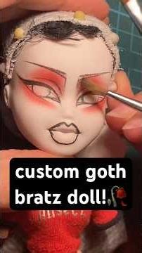 custom goth inspired bratz doll! #bratz #goth #customdoll #dollrepaint #ooakdoll #gothmakeup #diy