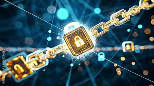 Chain of Blocks with Lock Symbols and Encrypted Data Protection