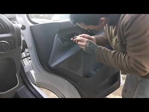 How to disassemble the passenger door panel on the Ford Transit Custom van?