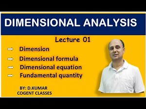 Dimensional analysis L 01