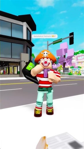 he mocked her but then this happened 😝 #roblox #shorts