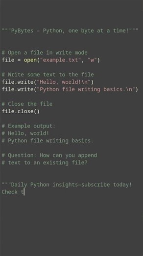 file writing basics #python #showcase