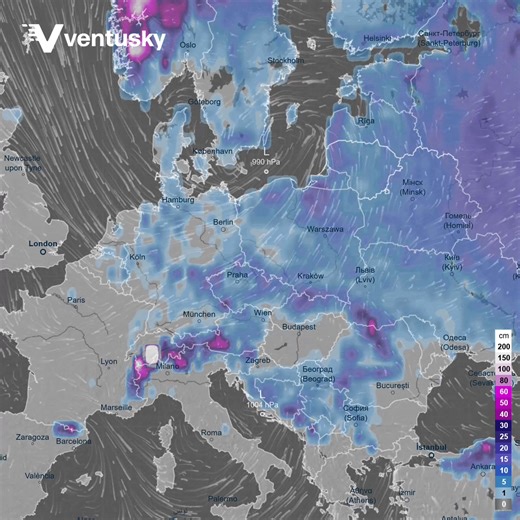 Most of Europe under snow? ❄️☃️The ECMWF model expects snow cover to expand across most of the continent over the next 14 days: https://www.ventusky.com/snow-cover-map/total#p=50.1;17.4;4&t=20260108/1200&m=ecmwf_hres The largest increase in snow is forecast toward the end of the model run, so the outlook may still be refined. However, the onset of true winter in Europe appears certain. | Ventusky