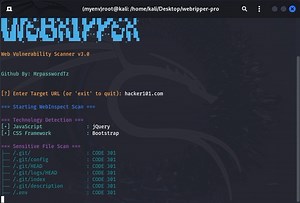 Webripper Pro All content shared is strictly for educational and awareness purposes. I do not promote, engage in, or encourage any illegal activities. Use the information responsibly and in compliance with applicable laws. Follow #dayofexploits for more upcoming interesting Topics or to learn about the tools that were using in offensive journey Thanks☠ #kalilinux #kalilinuxtools #informationsecurity #ethicalhacker #pentesting #ubantu #bugbounty #github #githubuniverse #hacking #hacking_or_secuti