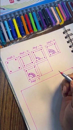 Easy Pattern Design Step by Step | Simple Zentangle Corner Art Tutorial for Beginners #zendoodle