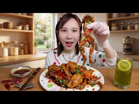 Spicy Frog Legs Mukbang 🐸 ASMR Eating Sounds 🔥 Exotic Food Challenge