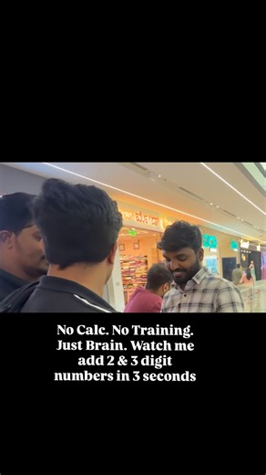 MatraCalc on Instagram: "🧠💥 No calculator, no paper,just pure brain power! Watch me add 2-digit & 3-digit numbers in 3 seconds each, unscripted and real! Had so much fun😁 while shooting!” 🧠⚡🎉… Big thanks to @ranjith_kumar_k_r for the support 🙏 #humancalculator #Trending #Viral #ReelsTrend #mathgenius"