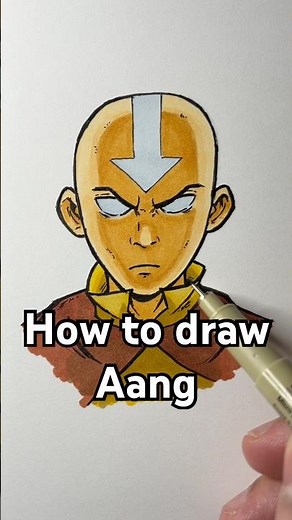 How to draw Aang from Avatar the Last Airbender! Easy! #art #aang #atla #avatarthelastairbender