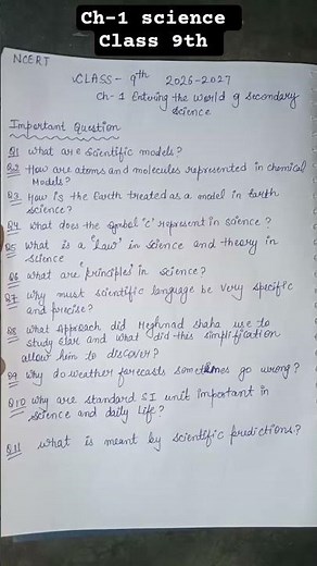 ✨Science Ch 1 important questions 2026-2027 #importantquestions #ncertscience #cbse2026 #science