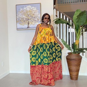 Handmade Adire Maxi Dress: African Print Sleeveless Boho Summer Style - Etsy