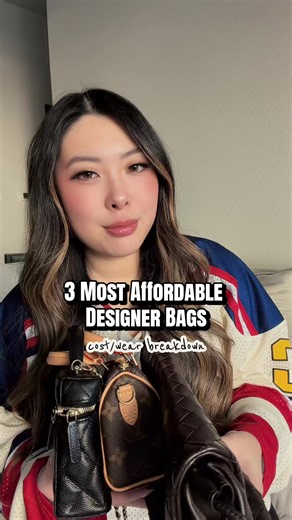 Girl mathing the bag purchase 👀 the three most affordable designer bags in my collection that I think have the best cost per wear. #designerbags #handbag #louisvuitton #chanel #bottegaveneta