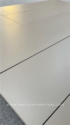 #Product Modern minimalist style beige lacquered OSB cabinet doors.