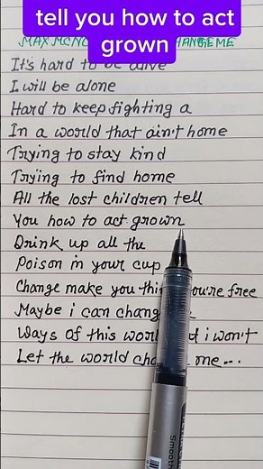 Max McNown - World Change Me #shorts #viral #trending #handwriting #musiclyrics