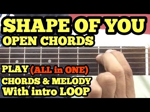 Shape Of You Guitar Chords Lesson with intro Tabs | Easy & Open Chords | Ed Sheeran | FUXiNO