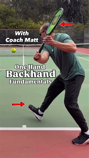 Matt Jones | Tennis Coach on Instagram: "One Hand Backhand Fundamentals ➡️ Are You Doing These 2 Things? #mattjonestennis"