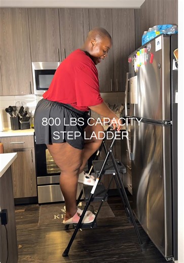 The perfect indoor ladder for my high kitchen cabinets😅 #stepladder #ladder #stepstool #kitchengadgets #foldablestool @Sweet Furniture S