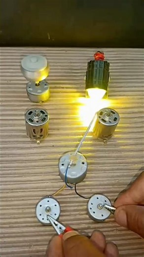 Amazing DC Motor Project⚡ | 12V Scientific Experiment | Powerful DC Motor DIY Setup 🔥 #shorts #magic