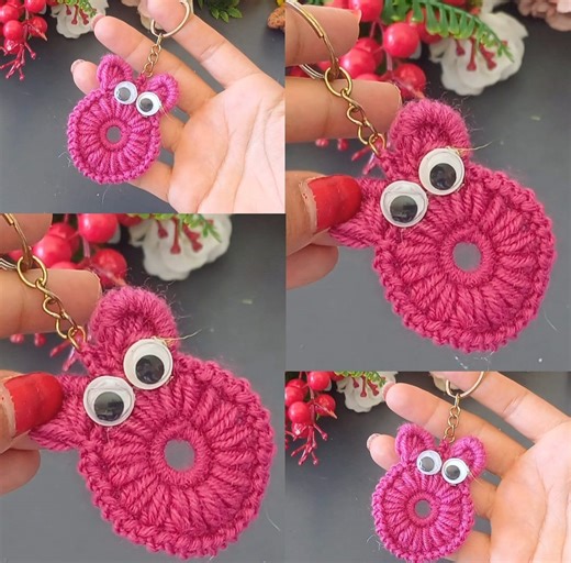 You will love the owl keychain made of plastic ring (PART 4 | Knitter