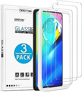 OMOTON [3 Pack] Screen Protector for Moto G Power - Tempered Glass/Alignment Frame/Anti Scratch Screen Protector for Motorola Moto G Power 6.4 inch
