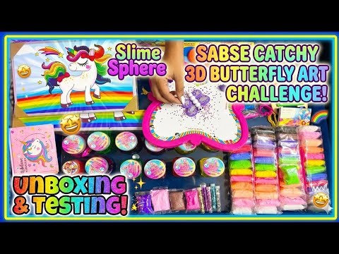 3D Butterfly🌈 Art with Slime & Clay!🦋Rainbow Kit Unboxing & Art! 😱 #ButterflyArt #SlimeArt #ClayArt