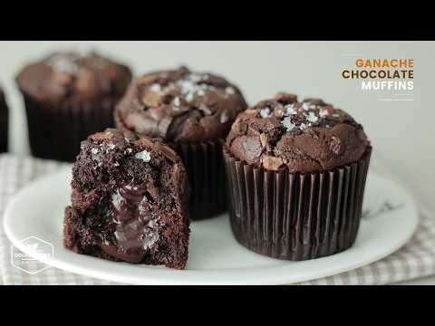 Moist and Rich Ganache Chocolate Muffins Recipe | Easy Chocolate Baking