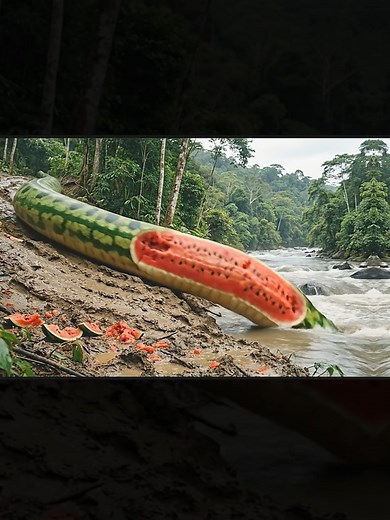 The most incredible Anaconda in the Amazon #snake #giantsnake #anaconda #snakevideo #watermelon