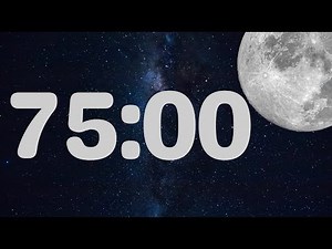 75 Minute Timer with Calm Piano Music | Fun Moon Timer with Music for Classroom | Piano Alarm at End