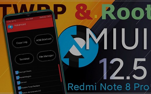 红米note8 pro（Redminote8 Pro）（安卓10/11）MIUI12连接电脑一键刷入第三方rec twrp并刷入面具Magisk获取root