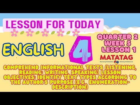English 4 Q2 W5 L1 MATATAG CURRICULUM