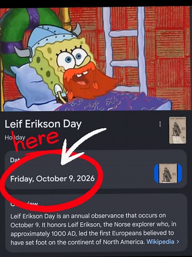 SpongeBob Leif Erikson Day clip — Happy Leif Erikson Day