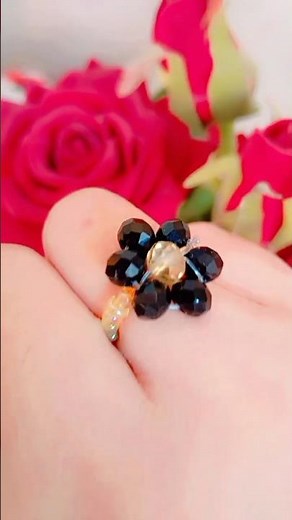 Cute Beaded Flower Ring 💍 | Easy DIY Bead Craft 🌸