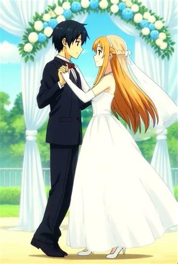 Sword Art Online Kirito and Asuna have a beautiful wedding day together in the real world