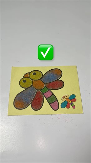 asmr coloring a dragonfly with colorful sand, super satisfying! #shorts #shortvideo #short #viral