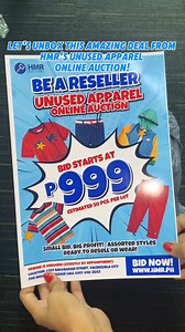 Bid, win, resell with HMR Auctions! Start with ₱999 bid, end with big profits. 👕🧥 This pack of unused apparel is perfect for reselling—your next big sale starts here! Ready to hustle? Join our auction today! Sign up and bid at hmr.ph/auctions Inquire at 09175483603 #HMRauctions #ResellerVibes #ProfitMadeEasy #BidWinResell | HMR Auction