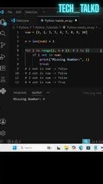 Python Hands-On #23 | Find Missing Number in a List | Python Interview Question