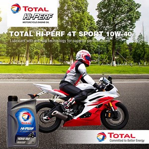 TOTAL HI-PERF-4T-SPORT-10W-40 is a 4-stroke engine lubricant from synthetic based oils.Motor oil with anti-slip technology for superior performances. For more information visit: https://catalog.lubricants.total.com/en/products/qbp/HI-PERF-4T-SPORT-10W-40 | TotalEnergies