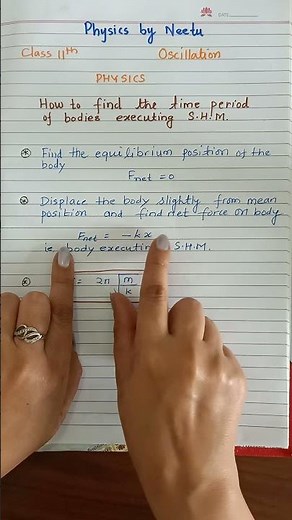 Time period of bodies executing simple harmonic motion #physics #oscillations #class11