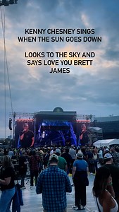 Kenny Chesney sings When The Sun Goes Down. Points to the sky and says we love you Brett James #farmaid #kennychesney #brettjames #whenthesungoesdown | Melodies N' Memories: Music Media