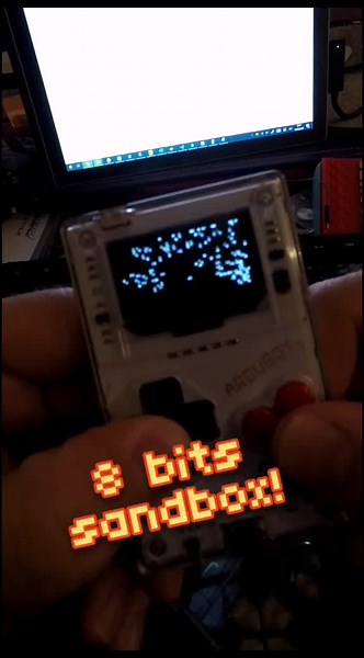 my mini particle simulator on 2.5kb ram #arduboy #arduino