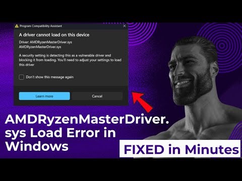 AMDRyzenMasterDriver sys Load Error in Windows