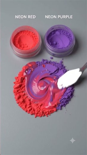 😱 NEON RED + NEON PURPLE = WHAT COLOR?! 🌈🔥 | Satisfying Color Mixing #Shorts