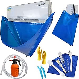 Mini Split Cleaning Kit, Mini Split Cleaning Bag, Mini Split Cover, Household Air Conditioning Cleaning Kit for 37-45in Wall Mounted Air Conditioner (12)