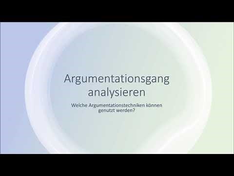Argumentationsgang analysieren | Übersicht Argumentationstechniken