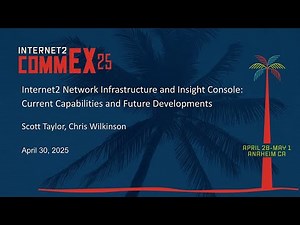 Internet2 Network Infrastructure and Insight Console Current Capabilities and Future Developments