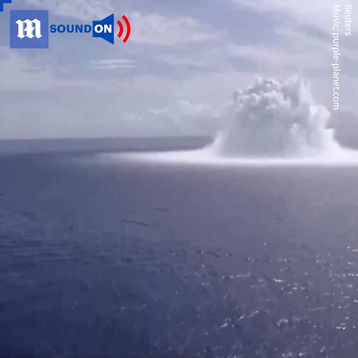 The US Navy fired explosives at their new aircraft carrier to make sure it could 'take a hit', full story: https://trib.al/ZpV8Bwj | Daily Mail Video