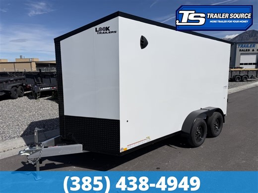 7x14 Look Vision Enclosed Car Hauler Trailer - 7'6" Interior - 7K GVWR - Black Out Package, Rear Spoiler w/ Load Lights
