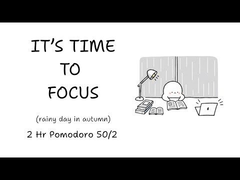 2-HOUR STUDY WITH ME |🌧️ Rainy Day in Autumn |🎹 Calm Piano + Gentle Rain | Pomodoro Timer 50/10