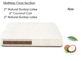 CocoMat Hypoallergenic Coconut Mattress - Coconut Husk Mattress Chemical Free 6" Coconut, 4" Latex & Wool - 10 Inch - The Futon Shop