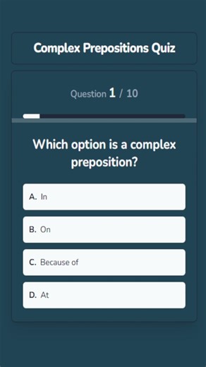 Complex Prepositions Quiz | #englishgrammar #englishquiz #mcqsseries