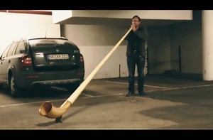 Playing alphorn in a parking garage has incredible results.